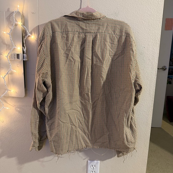 Ralph Lauren Tan Checkered Button Down Shirt - Picture 3 of 5